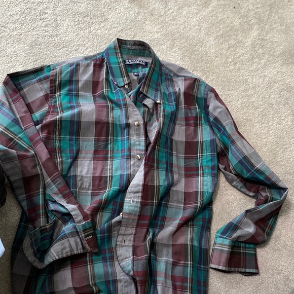 Additions, my van, Heusen plaid medium long sleeve, single needle tailored - Picture 1 of 4